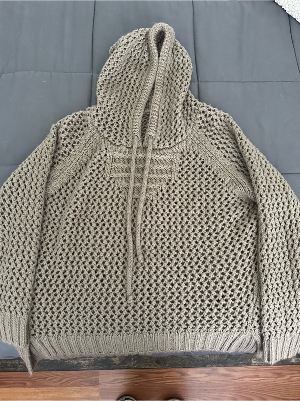 Women’s Hooded Knit Sweater - Taupe